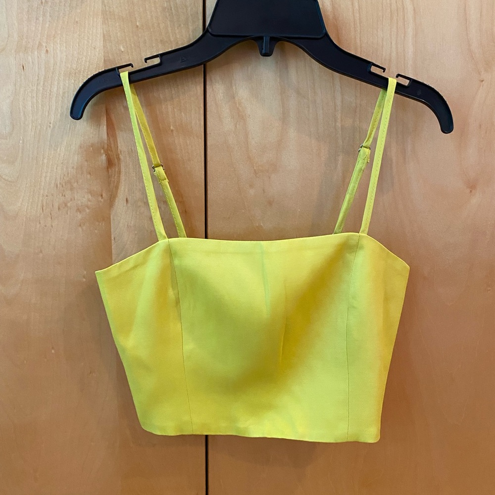 Yellow Zara Cropped Tank Top